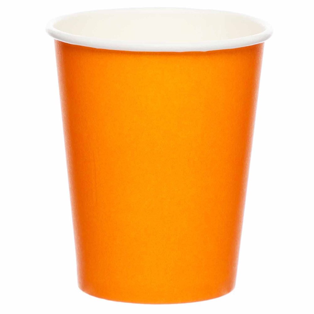 amscan 9915403-204-66 - Orange Eco-Friendly Recyclable Paper Party Cups - 8 Pack