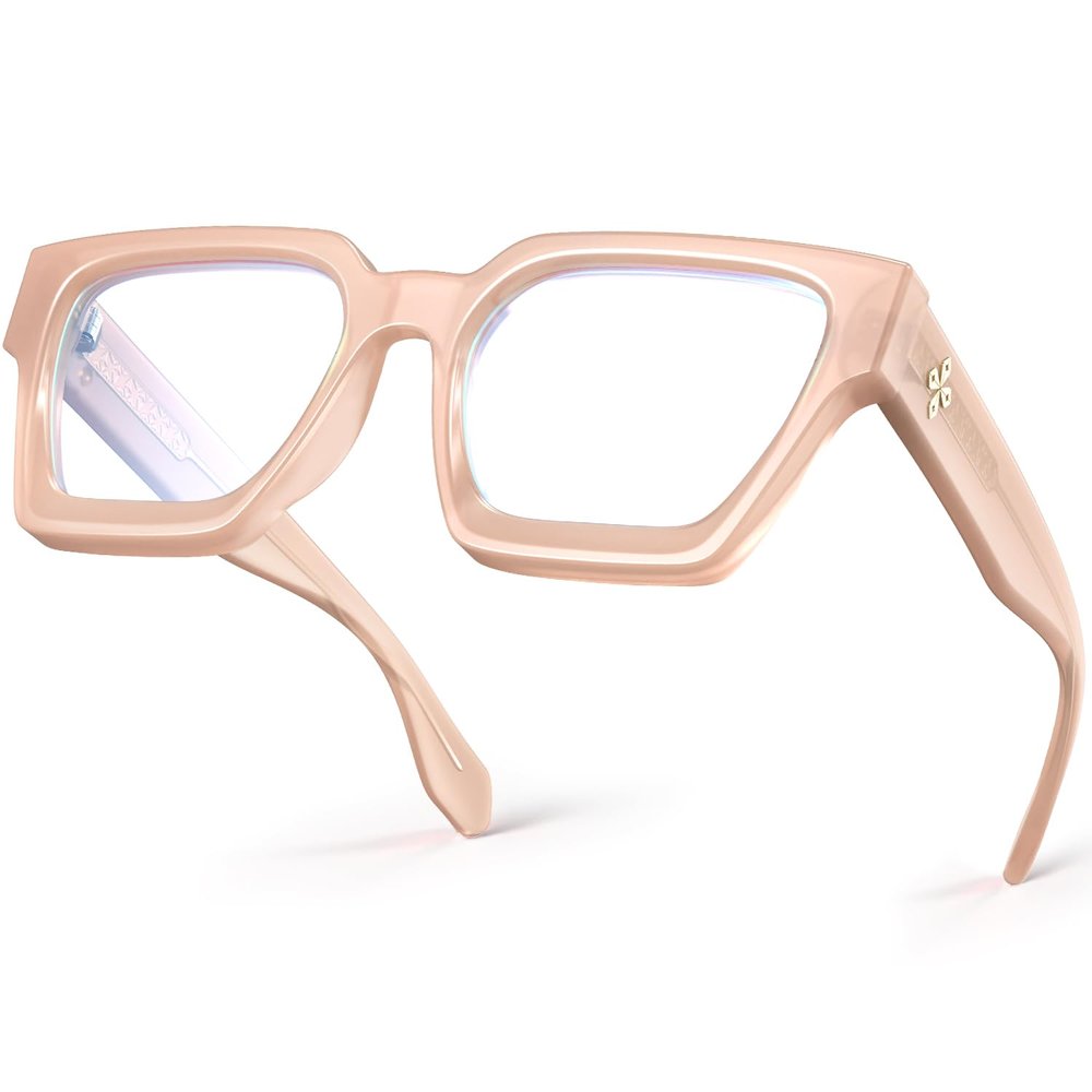 VISOONE Blue Light Blocking Glasses with TR90 Rectangle Frame and Chic Preppy Look for Women Men RIVER