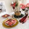 AM Dcor - 20 Count Soft 3-Ply Tissue Decoupage Luncheon Paper Napkins -13" x 13" (Unfolded) (Red Roses Dahlia, 13x13 Inch (Pack of 20)) view 3