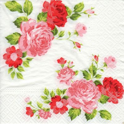 AM Dcor - 20 Count Soft 3-Ply Tissue Decoupage Luncheon Paper Napkins -13" x 13" (Unfolded) (Roses Composition, 13x13 Inch (Pack of 20))