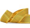 1 Pcs 1 1/8"W Polka Dot Gold Edge Stripe Double Face Satin Ribbon Yellow Black 10 Yards, Polka Dot Ribbon for Gift Wrapping | #AA120RK view 1