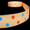 1 Pcs 7/8"W Polka Dot Polkadot Grosgrain Ribbon Orange Creamscicle Blue 5 Yards, Polka Dot Ribbon for Gift Wrapping | #AA120RK view 1