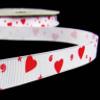 1 Pcs 5/8"W Grosgrain Ribbon Lime Red White Hearts 5 Yards, Ribbon for Gift Wrapping | #AA120RK view 1