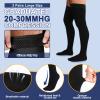 Zhanmai 2 Pairs Thigh High Men's Compression Socks 20-30 Mmhg Compression Stocking with Silicone Grip Men's Dress Socks (Large) view 2