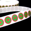 1 Pcs 7/8"W Bullseye Polka Dot Grosgrain Ribbon White Red Green 5 Yards, Ribbon for Gift Wrapping | #AA120RK view 1