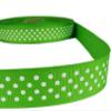 1 Pcs 1"W Confetti Swiss Polka Dot Grosgrain Ribbon Green White 5 Yards, Ribbon for Gift Wrapping | #AA120RK view 1