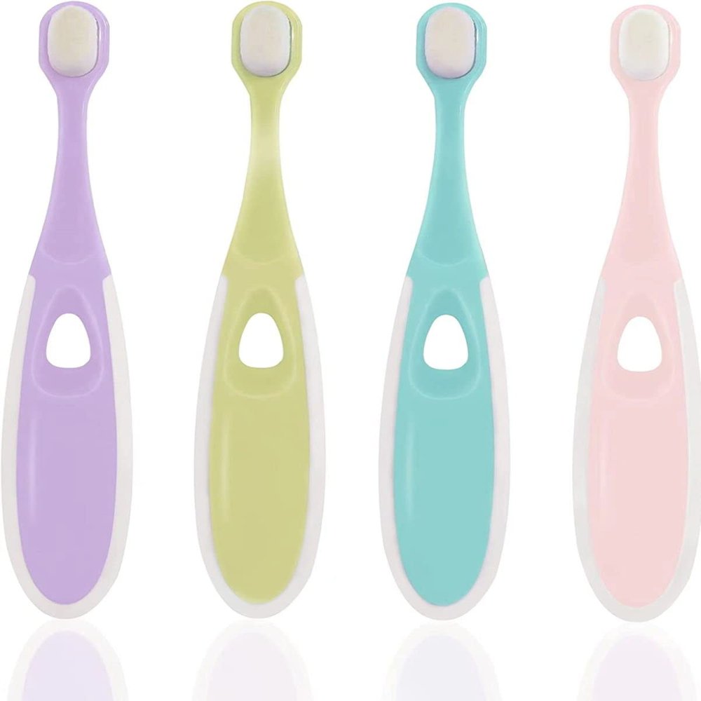 Loowkin Toddler Toothbrush for 1-5 Years OldNano Baby Toothbrush with Tongue CleanerKids Toothbrush 12 Months up