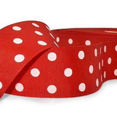 1 Pcs 1 1/2"W Polka Dot Grosgrain RibbonRed White 10 Yards, Ribbon for Gift Wrapping | #AA120RK