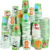 Skyley 600 Pack 3 oz Bathroom Paper Cups for Kids Disposable Mini Animal Mouthwash Cup Small Cold Beverage Drinking Container for Home Office Birthday Party Water Coolers(Animals Style) view 1