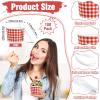Tessco for you 100 Pack 12oz Valentine's Day Ice Cream Cups with Plastic Spoons Red and White Checkered Snack Bowls Paper Plaid Cups for Hot Soup Snacks Fruits Christmas Party Supplies(Red) view 3
