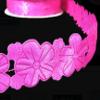 1 Pcs 1 1/2"W Cut Out Die Cut Flowers Wired Ribbon Bright Pink 5 Yards, Ribbon for Gift Wrapping | #AA120RK view 1