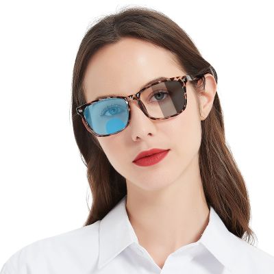 MARE AZZURO Photochromic Bifocal Reading Glasses 1.25+ Women Blue Light Outdoor Readers 1.0 1.25 1.5 1.75 2.0 2.25 2.5 2.75 3.0 3.5 (Leopard, 1.25)