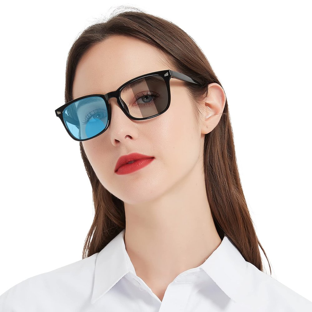 MARE AZZURO Photochromic Bifocal Reading Glasses 1.5 Women Blue Light Outdoor Readers 100 125 150 175 200 225 250 275 300 350 (Black, 1.50)