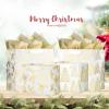 UNIQOOO 12PCS Assorted Metallic Gold Bags, Size L 12.5'' M 9'', Gilded Xmas Tree Gift Wrap Bags, Golden Mistletoe Paper Favor Bag Gift Packaging For Thanksgiving Holiday New Year Party view 2