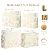 UNIQOOO 12PCS Assorted Metallic Gold Bags, Size L 12.5'' M 9'', Gilded Xmas Tree Gift Wrap Bags, Golden Mistletoe Paper Favor Bag Gift Packaging For Thanksgiving Holiday New Year Party view 3