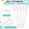Yetene 400 Pack Individually Wrapped Disposable Toothbrush Bulk Hard Bristle Adult Manual Tooth Brush Travel Toothbrushes Single Use Toothbrush for Homeless Women Men Hotels Guest Rooms, White view 4