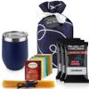 Tea and Coffee Lovers Gift Set - Includes Temperature Retention Cup, 3 Fresh Roasted Full Pot Ground-Coffee Samplers, 6 Special Blend Teabags & Honey Presented in Beautiful Gift Bag For Women & Men view 1