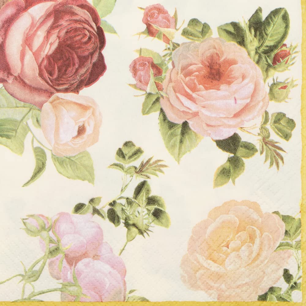 AM Dcor - 20 Count Soft 3-Ply Tissue Decoupage Luncheon Paper Napkins -13" x 13" (Unfolded) (Rosalia, 13x13 Inch (Pack of 20))