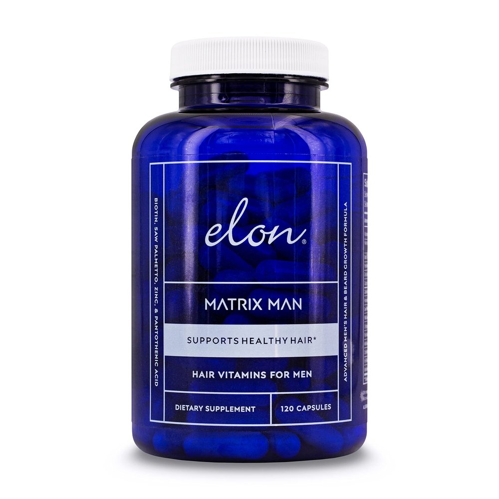 Elon Matrix Man - 60 Day Supply - Hair Growth Vitamins for Men  Saw Palmetto & Biotin Advanced Formula Vitamins  Promotes Healthy Beard Growth  (120 Capsules)