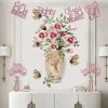 12 Pcs Glitter Rosegold 80th Birthday Party Decoration - Hello 80 - Cheers To 80 Years - Eighty - 80 & Fabulous - Happy Eighty Birthday Centerpiece Sticks Flower Toppers Table Toppers view 2