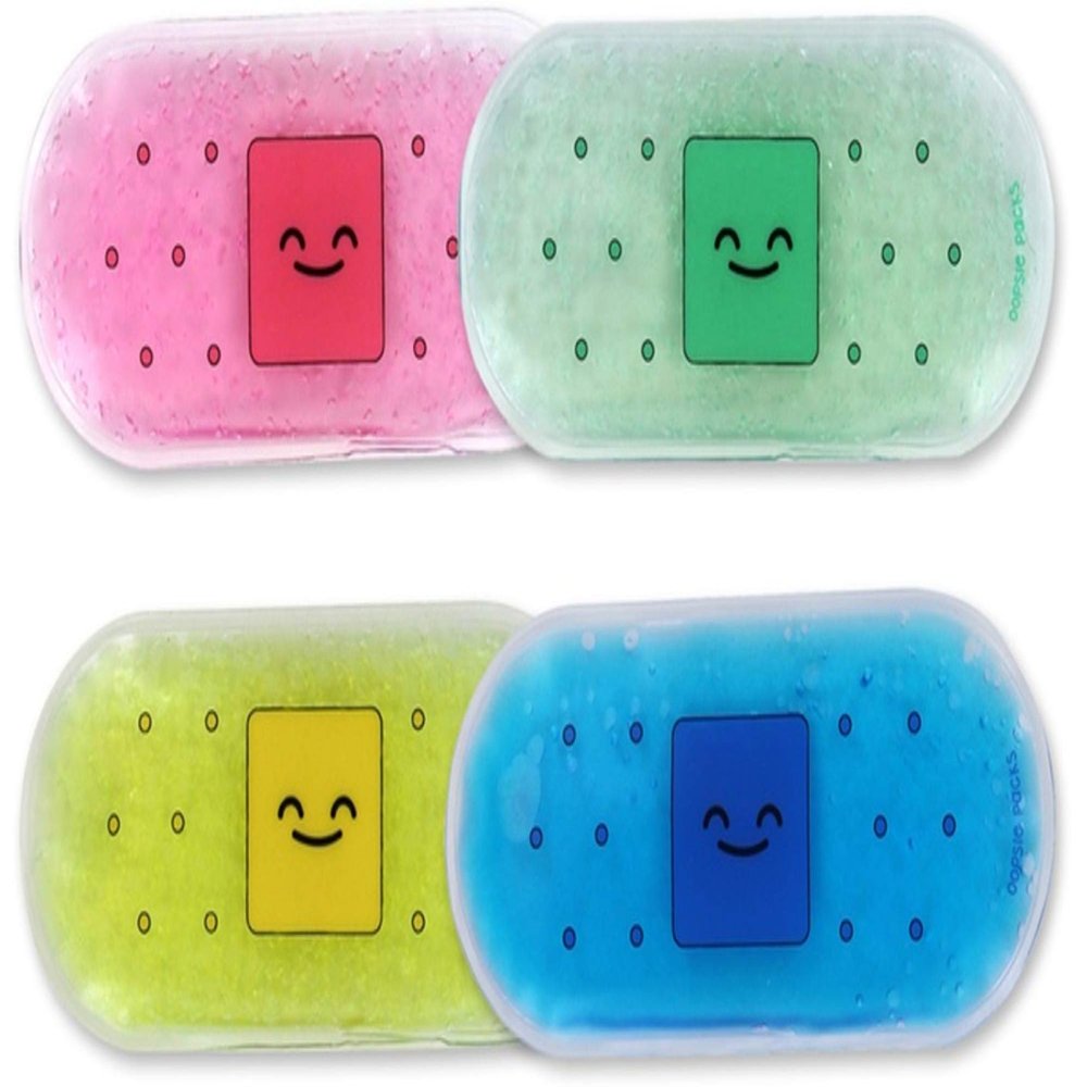 Oopsie Packs - 3 Set of 4 - Oopsie Boo Boo Kid Ice Pack - Gel - Classic - Pink, Blue, Green
