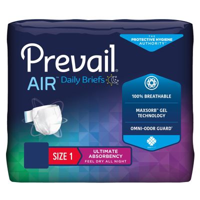 Prevail Air Plus Daily Brief - Size 1 - Breathability - Ultimate Absorbency - 20 Count