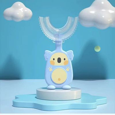 Cartoon Koala Baby Children Manual Toothbrush 360 Degree U-Shaped Toothbrush Teether Soft Silicone