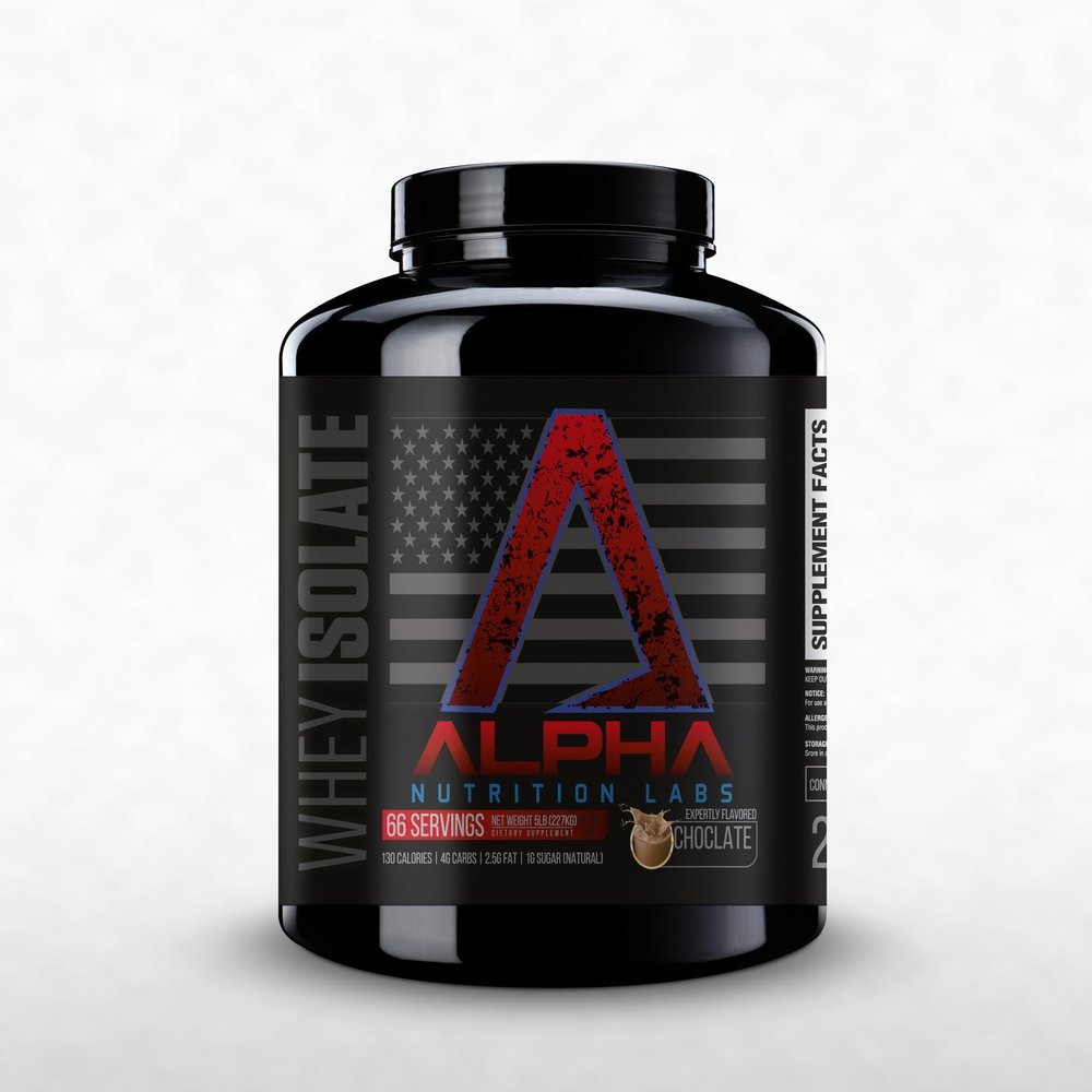 Alpha Nutrition Labs Whey Isolate Protein Powder - Chocolate Flavor, 28g of Protein, Protein Source, Low Carb, Classic Specialty