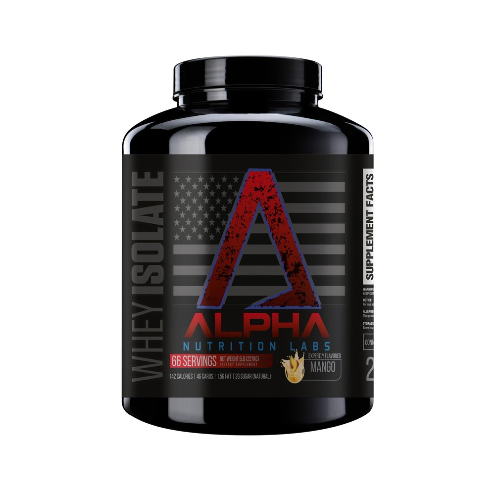 Alpha Nutrition Labs Whey Isolate Protein Powder - Vanilla Flavor, 28g of Protein, Low Carb, Keto-Friendly