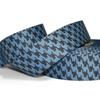 1 Pcs 1 1/2"W Houndstooth Herringbone Woven Wired Ribbon Blue Dark Brown 5 Yards, Ribbon for Gift Wrapping | #AA120RK view 1