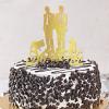Gay Couple Cake Topper Glitter Gold With Dog Cat LGBTQ Male Couple Beach Wedding Cake Topper Silhouette Wedding Party Supplies Personalized Name Wedding Date Gay Couple Gifts view 4