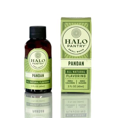 Natural PANDAN Flavoring Extract by HALO PANTRY (2oz bottle) | Colorless/Clear, Dye-Free, Dairy-Free, Sugar-Free, Gluten-Free, NO Sweeteners, NO Calories | Perfect for customizing ANY baking, candy, dessert or drink recipes