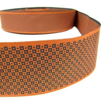 1 Pcs 1 7/8"W Blocked Polka Dot Woven Jacquard Ribbon Orange 5 Yards, Ribbon for Gift Wrapping | #AA120RK