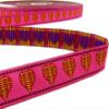 1 Pcs 3/4"W Plaid Hearts Woven Jacquard Ribbon Pink 5 Yards, Ribbon for Gift Wrapping | #AA120RK view 1
