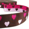 1 Pcs 1 1/2"W Woven Heart Reversible Jacquard Ribbon Light Pink Dark Pink 5 Yards, Ribbon for Gift Wrapping | #AA120RK view 1