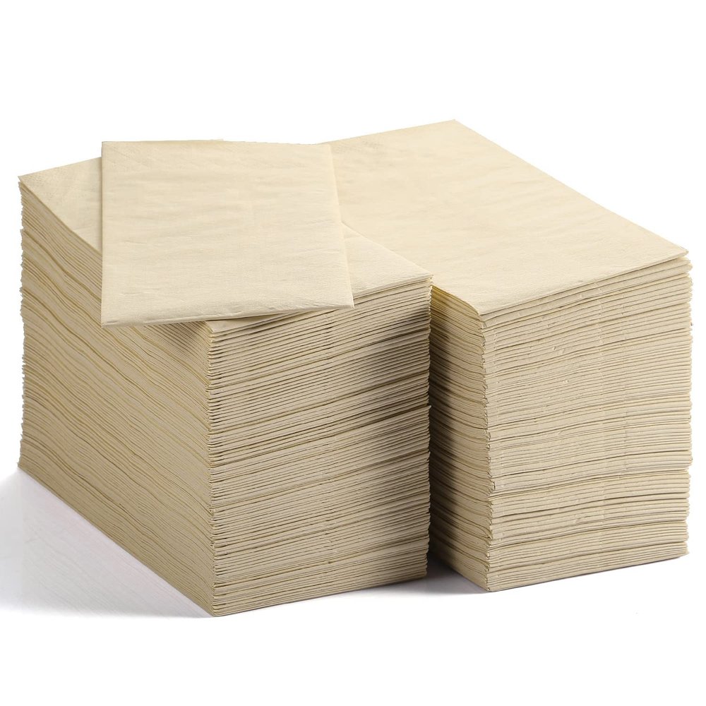 MORGIANA 200-Pack Disposable Paper Napkins, 2-Ply Bamboo Paper Towels Unbleached Disposable Hand Towels for Bathroom & Kitchen