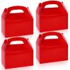 24Pack Gable Boxes,Party Favor Treat Boxes,Goodie Gift Boxes for Party Favor,Gable Red Candy Treat Boxes,Paper Gable Gift Boxes with Handle for Birthday Party Wedding Baby Shower,6.2x3.5x3.4In(Red) view 1