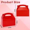 24Pack Gable Boxes,Party Favor Treat Boxes,Goodie Gift Boxes for Party Favor,Gable Red Candy Treat Boxes,Paper Gable Gift Boxes with Handle for Birthday Party Wedding Baby Shower,6.2x3.5x3.4In(Red) view 3