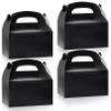24Pcs Gable Boxes,Black Gable Candy Treat Boxes,Party Favor Treat Boxes,Goodie Gift Boxes for Party Favor,Paper Gable Gift Boxes with Handle for Birthday Party Wedding Baby Shower,6.2x3.5x3.4In(Black) view 1