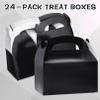 24Pcs Gable Boxes,Black Gable Candy Treat Boxes,Party Favor Treat Boxes,Goodie Gift Boxes for Party Favor,Paper Gable Gift Boxes with Handle for Birthday Party Wedding Baby Shower,6.2x3.5x3.4In(Black) view 2
