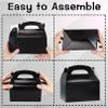 24Pcs Gable Boxes,Black Gable Candy Treat Boxes,Party Favor Treat Boxes,Goodie Gift Boxes for Party Favor,Paper Gable Gift Boxes with Handle for Birthday Party Wedding Baby Shower,6.2x3.5x3.4In(Black) view 4