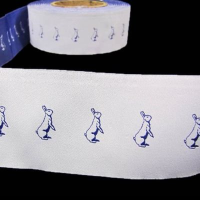 1 Pcs 2"W Woven Jacquard Trim Ribbon Bunny Rabbit Pattern 2 Yards, Ribbon for Gift Wrapping | #AA120RK