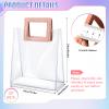 15 Pack Clear Gift Bags with Handles Transparent PVC Gift Bag Heavy Duty Gift Wrap Bags Large Reusable Plastic Bags for Bridal Party Baby Shower Wedding Birthday Shopping Bag (7 x 8 x 4 Inch, Pink) view 2