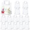 15 Pack Clear Gift Bags with Handles Transparent PVC Gift Bag Heavy Duty Gift Wrap Bags Large Reusable Plastic Bags for Bridal Party Baby Shower Wedding Birthday Shopping Bag (7 x 8 x 4 Inch, White) view 1