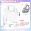 15 Pack Clear Gift Bags with Handles Transparent PVC Gift Bag Heavy Duty Gift Wrap Bags Large Reusable Plastic Bags for Bridal Party Baby Shower Wedding Birthday Shopping Bag (7 x 8 x 4 Inch, White) view 2