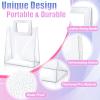 15 Pack Clear Gift Bags with Handles Transparent PVC Gift Bag Heavy Duty Gift Wrap Bags Large Reusable Plastic Bags for Bridal Party Baby Shower Wedding Birthday Shopping Bag (7 x 8 x 4 Inch, White) view 3