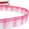 1 Pcs 5/8"W Pink White Seabreeze Plaid Ribbon 5 Yards, Ribbon for Gift Wrapping | #AA120RK view 1