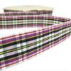1 Pcs 7/8"W Plaid Ribbon Purple Pink Yellow White 5 Yards, Ribbon for Gift Wrapping | #AA120RK view 1