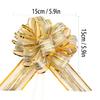 OPSFALCON 6 PCS Large Pull Bows, Gift Wrapping Bows, Gift Wrap Ribbons, White, Organza, Striped, Classic, Christmas, New Year, Birthday, Wedding, Holidays view 2
