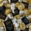 200pcs Personalized 100th Birthday Candy Kit, Chocolate Party Favors for Guests, Candy Buffet Supplies (Custom Wrapped Miniatures, Kisses, Peanut Butter Cups) - 100th view 1